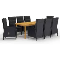 vidaXL 9-delige tuinset, zwart