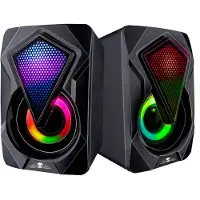 No Fear Speakerset - 2 Stuks - Lichtgevend - USB-aanlsuiting - Bluetooth/ Aux - Zwart