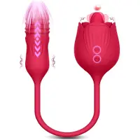 Evolved Vibrator Wild Rose - Stotende en Likkende Vibrator - 2 Motoren - 1- Standen - Gemaakt van Siliconen - Clitoris Vibrator