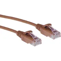 ACT DC9252 LSZH U/UTP CAT6 Datacenter Slimline Patchkabel Snagless | RJ45 connectoren | Bruin | 25 cm