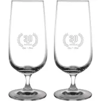 Fusion Gegraveerde set bierglazen op voet 41cl Opa + Oma 30 jaar getrouwd