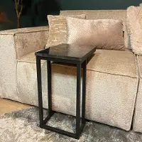 Starfurn Laptoptafel van zwart Marmer - Bijzettafel - Tafel - Computertafel - Slider - Nova Zwart Marmer