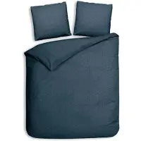 Heckett & Lane Dekbedovertrek Punto Katoen-Satijn - Marine Blauw 200 x