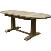 AVH-Collectie Ovaal uitschuifbare diningtafel 160-210x90xH77 cm teak bladdikte 4 cm (legs 12x12cm)