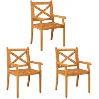 vidaXL Tuinstoelen 3 st massief acaciahout