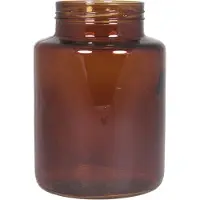 Floran Bloemenvaas - cilinder model met schroefdraad - kastanje bruin/transparant glas - 20 x 14.5 cm