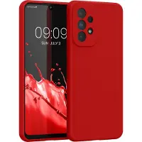 Kwmobile telefoonhoesje geschikt voor Samsung Galaxy A33 5G - Hoesje met siliconen coating - Smartphone case in klassiek rood