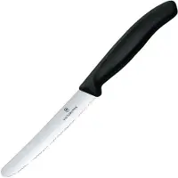 Victorinox Zwart tomatenmes gekarteld | 11,5 cm