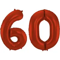 Folat Verjaardag Leeftijd folieballon - 60 jaar - rood - 86 cm - cijferballon groot