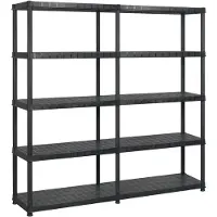 vidaXL Opbergrek 5-laags 183x45,7x185 cm kunststof zwart