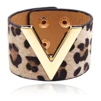 LGT JWLS Brede Dames Armband Verstelbaar Dierenprint Goud en Bruin