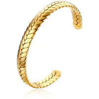 Cilla Jewels Damesarmband Edelstaal Goudkleurig Bangle Vlechtpatroon