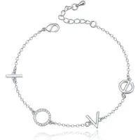 LGT JWLS LOVE Damesarmband Zilverkleurig met Zirkonia Verstelbaar