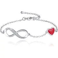LGT JWLS Zilverkleurige Armband Verstelbaar met Infinity en Hart
