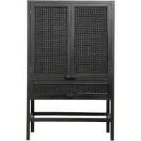 Nordal Merge teak kast met webbing - zwart