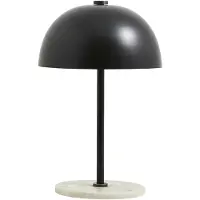 Nordal Kita tafellamp zwart metaal met wit marmeren voet 22x32cm