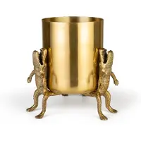Bold Monkey Surrounded By Crocodiles Vase L
