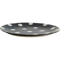 Nordal Grainy bord dot S donkerblauw/zand -set van 4 stuks