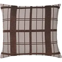 Broste Copenhagen Chequer kussen bruin incl vulling - W60XL60CM