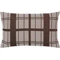 Broste Copenhagen Chequer kussen bruin incl vulling - W40XL60CM