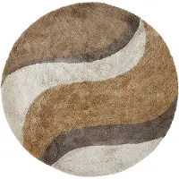 HK Living Natural waves badmat Ø120 cm Natural multicolours