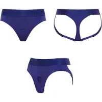 Strap-On-Me - Strapon Harnas Lingerie - Heroine - Blauw - Maat S