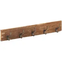 vidaXL Wandkapstok met 5 haken 100x2,5x15 cm massief gerecycled hout