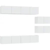 vidaXL 6-delige Tv-meubelset bewerkt hout wit