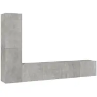 vidaXL 4-delige Tv-meubelset bewerkt hout betongrijs