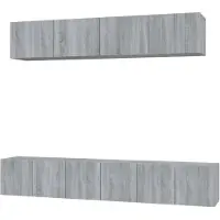 vidaXL 5-delige Tv-meubelset bewerkt hout grijs sonoma eikenkleurig