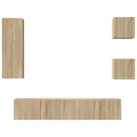 vidaXL 5-delige Tv-meubelset bewerkt hout sonoma eikenkleurig