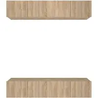 vidaXL Tv-meubels 4 st 80x30x30 cm bewerkt hout sonoma eikenkleurig