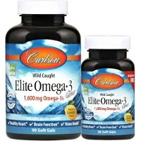 Carlson Labs - Elite Omega-3 Capsules, 1600mg Natuurlijke Citroen - 90 + 30 Softgels