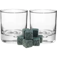 Secret De Gourmet Whiskyglazen - set 6x stuks - 300 ml - incl 9x whisky ijsblokken - cadeau set