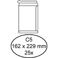 Quantore Envelop akte C5 162x229mm zelfklevend wit 25 stuks