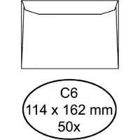 Quantore Envelop bank C6 114x162mm wit 50 stuks