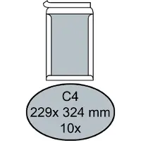 Quantore Bordrug Envelop C4 229x324mm, Zelfklevend, Wit, 10 stuks