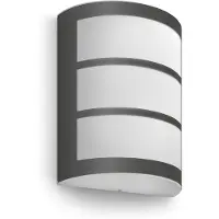 Philips LED-wandlamp buiten Python, zwart, Roestvrij staal, LED wandlamp buiten