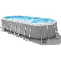 Intex 26798, 18202 liter, Framezwembad, Geschikt voor kinderen en volwassenen, Inclusief ladder, Blauw, Grijs, 130,4 kg