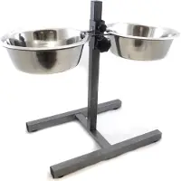 Topmast - RVS Voerbakken op - Standaard 28 cm - Antraciet grijs gecoat - Advies: voor honden vanaf 40 Kilo