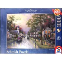 Schmidt - Legpuzzel - Ochtend in het kleine stadje - Thomas Kinkade - 1000 stukjes - Volwassenen - vanaf 12 jaar