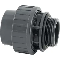 W'eau Koppeling met O-ring 63mm x 2" buitendraad 10bar - grijs