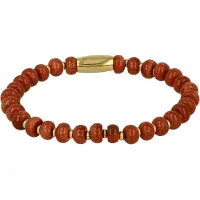 My Bendel - Goudkleurige Armband met Gold Sandstone Edelstenen - met Luxe Cadeauverpakking | Sieraden Voor Dames | Maat S
