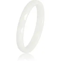 My Bendel - Keramieken Ring Facet Geslepen Soft White 3mm - Keramieken Ring • Facet Geslepen • 3 Mm • Wit - met Luxe Cadeauverpakking | Sieraden Voor Dames | Maat 19.00 Mm / Maat 60