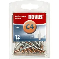 Novus Blindklinknagel C4 X 12mm, Koper, 20 st. - 045-0040