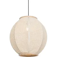 QAZQA Oosterse Hanglamp Natuurlijk Stof 46 cm - Rob