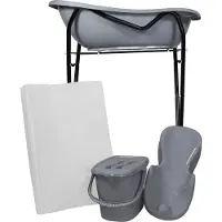 MamaLoes Grijs Badset Incl. Zwarte Badstandaard