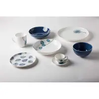 Rivaldi - Set van 6 dessert/fruitborden - Botanic blue - 19cm