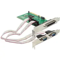 DeLOCK seriële/parallelle PCI kaart met 1 25-pins en 2 9-pins SUB-D aansluitingen