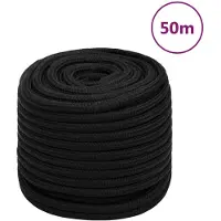 vidaXL Werktouw 18 mm 50 m polyester zwart